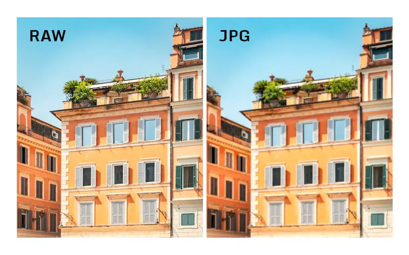 RAW (uncompressed) vs JPG (lossy compression) image quality